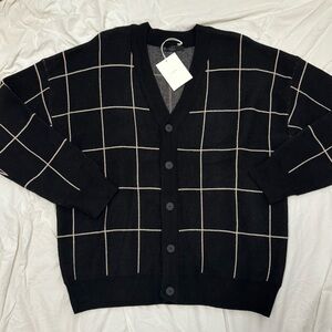 OAK + FORT Grid Cardigan